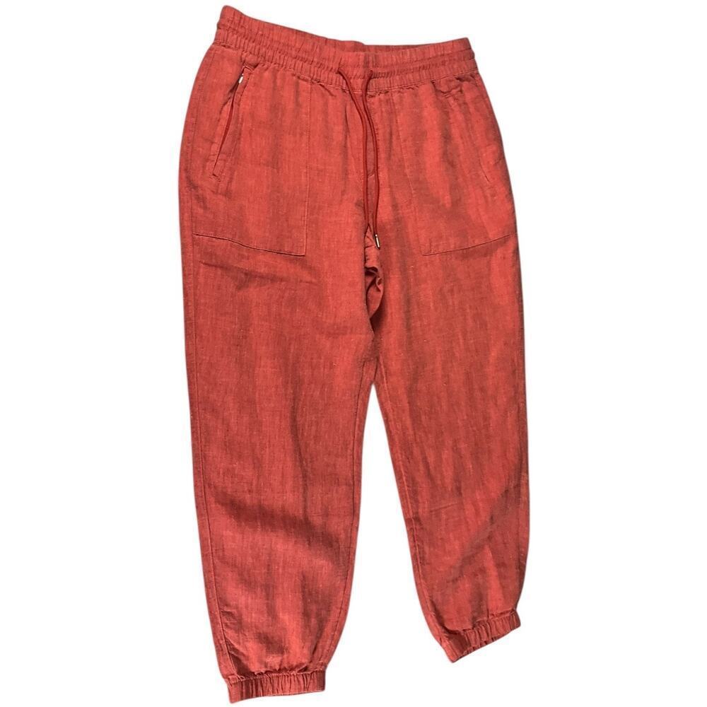 Athleta 100% Linen Pants NWOT Relaxed Fit Womens Casual Summer Style Size 10P